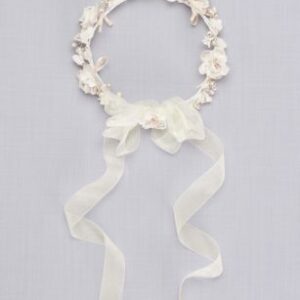 Champagne Pearl Flower Lady Crown by David’s Bridal