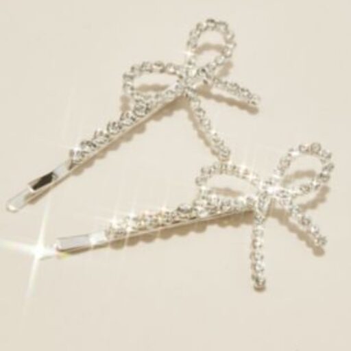 Set of Rhinestone Bow Flower Girl Bobby Pins | David's Bridal