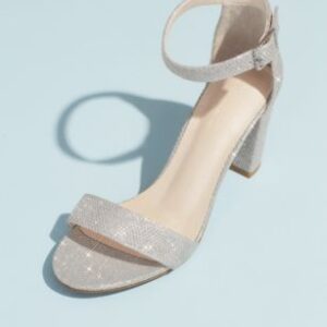 David’s Bridal Block-Heel Ankle Strap Sandals