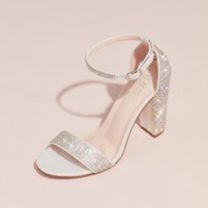 Shimmering Accent Crystal Block Heel Sandals | David’s Bridal